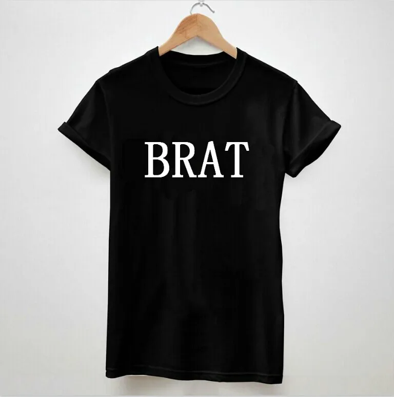 Women Tshirt BRAT Letters Print Casual Cotton Funny Shirt Top Tee Whtie Black Hipster Swag Plus Size Camiseta HH305-169
Women Tshirt BRAT Letters Print Casual Cotton Funny Shirt Top Tee Whtie Black Hipster Swag Plus Size Camiseta HH305-169
