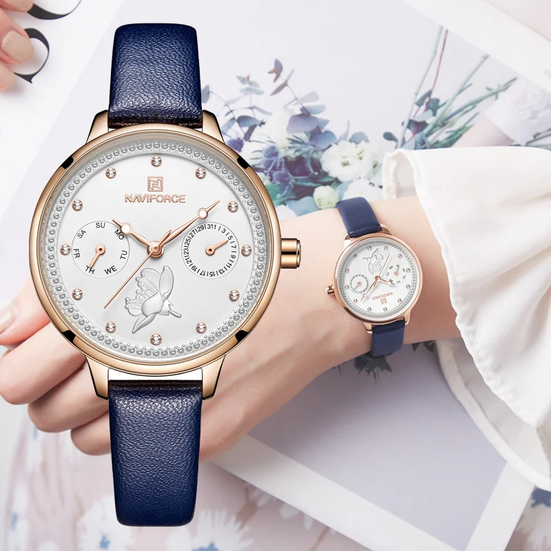 NAVIFORCE Watch Women Fashion Dress Quartz Wrist Watch Lady Simple Leather Waterproof Date Week Ladies Watches Gift for wife New
NAVIFORCE Watch Women Fashion Dress Quartz Wrist Watch Lady Simple Leather Waterproof Date Week Ladies Watches Gift for wife New