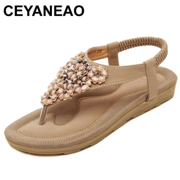 CEYANEAOSummer new women's sandals Bohemia fashion flowers diamond soft bottom women sandals large size beach flat sandals E1010
CEYANEAOSummer new women's sandals Bohemia fashion flowers diamond soft bottom women sandals large size beach flat sandals E1010