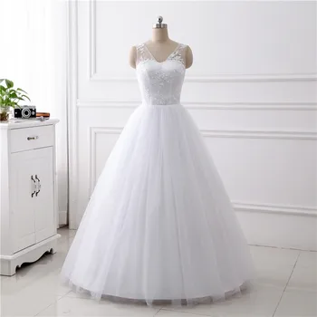 Ball Gown Wedding Dresses V Neck Vintage Simple Vestido De Novia white lace up backless H007 Bridal Gowns
Ball Gown Wedding Dresses V Neck Vintage Simple Vestido De Novia white lace up backless H007 Bridal Gowns