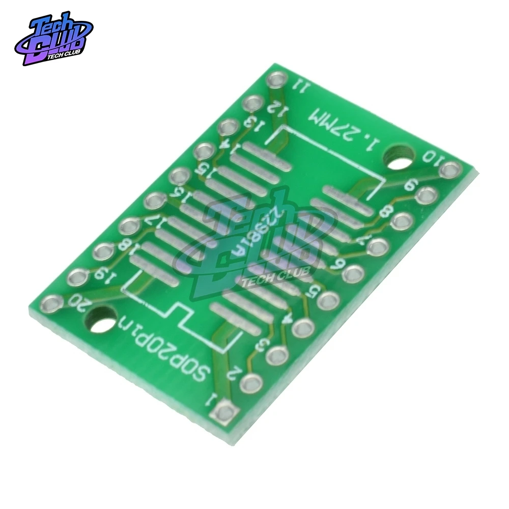 10PCs SOP20 SSOP20 TSSOP20 to DIP20 Pinboard SMD to DIP Adapter 0.65mm/1.27mm to 2.54mm DIP Pin Pitch PCB Board Converter
10PCs SOP20 SSOP20 TSSOP20 to DIP20 Pinboard SMD to DIP Adapter 0.65mm/1.27mm to 2.54mm DIP Pin Pitch PCB Board Converter