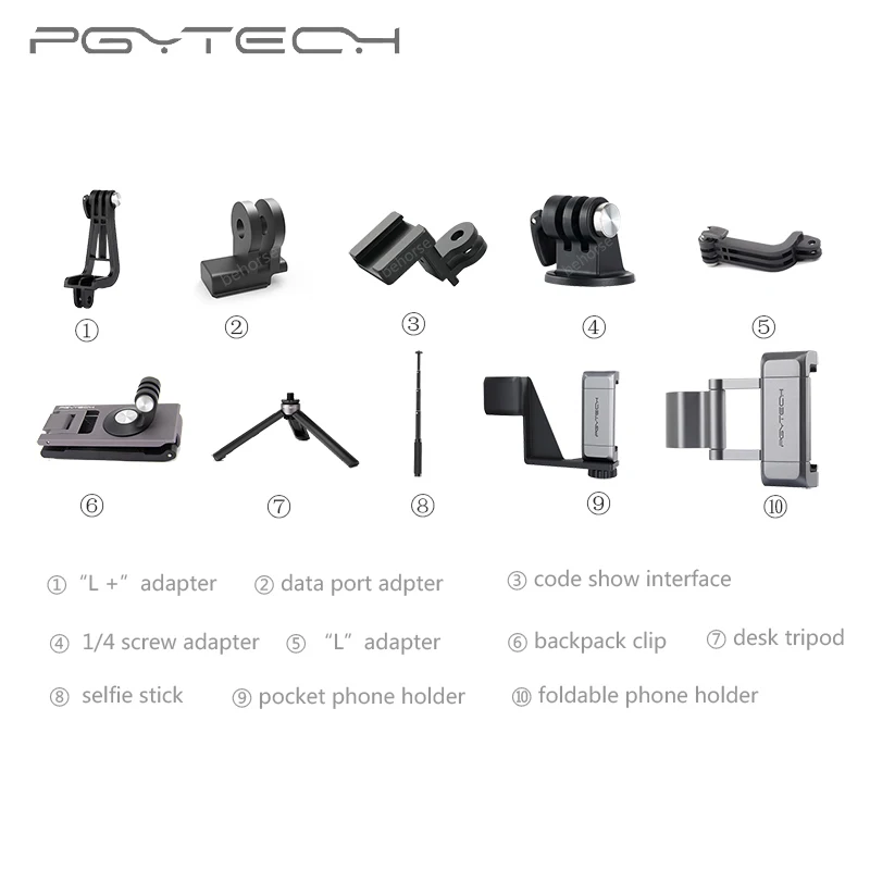 

10 Types Optional PGYTECH DJI OSMO POCKET Selfie Stick Tripod Action Camera Gimbal Accessories Adapter Mount Holder Clip