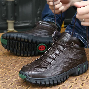 winter men boots with fur 2018 brand genuine leather shoes men Non-slip waterproof high top ankle boots army boots Male Shoes
winter men boots with fur 2018 brand genuine leather shoes men Non-slip waterproof high top ankle boots army boots Male Shoes