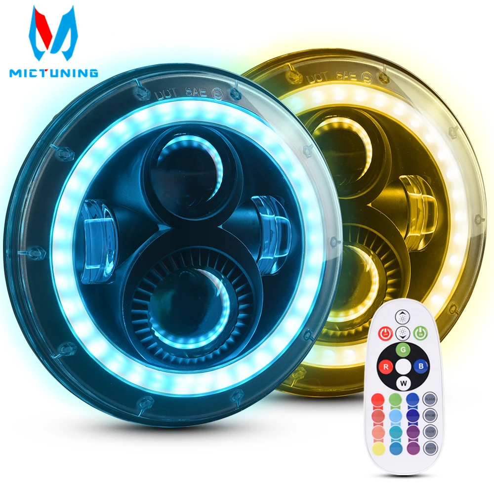 MICTUNING 7'' Round 80W Headlight RGB Halo LED Headlamps Angel Eye with Bluetooth Control DRL Hi/Lo Beam for Jeep Wrangler JK LJ
MICTUNING 7'' Round 80W Headlight RGB Halo LED Headlamps Angel Eye with Bluetooth Control DRL Hi/Lo Beam for Jeep Wrangler JK LJ