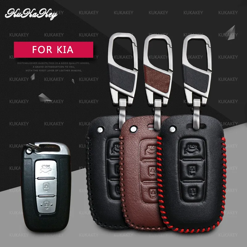 Кожаный защитный чехол для ключа автомобиля KUKAKEY KIA FORTE SPORTAGE K5 K2 SORENTO держатель