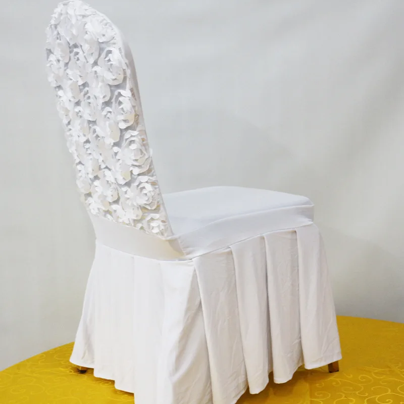 50pcs White Elegant Pleated Spandex Rose Flower Skirting Chair Covers Swag Bottom Stretch Rosette Chair Covers For Wedding
50pcs White Elegant Pleated Spandex Rose Flower Skirting Chair Covers Swag Bottom Stretch Rosette Chair Covers For Wedding