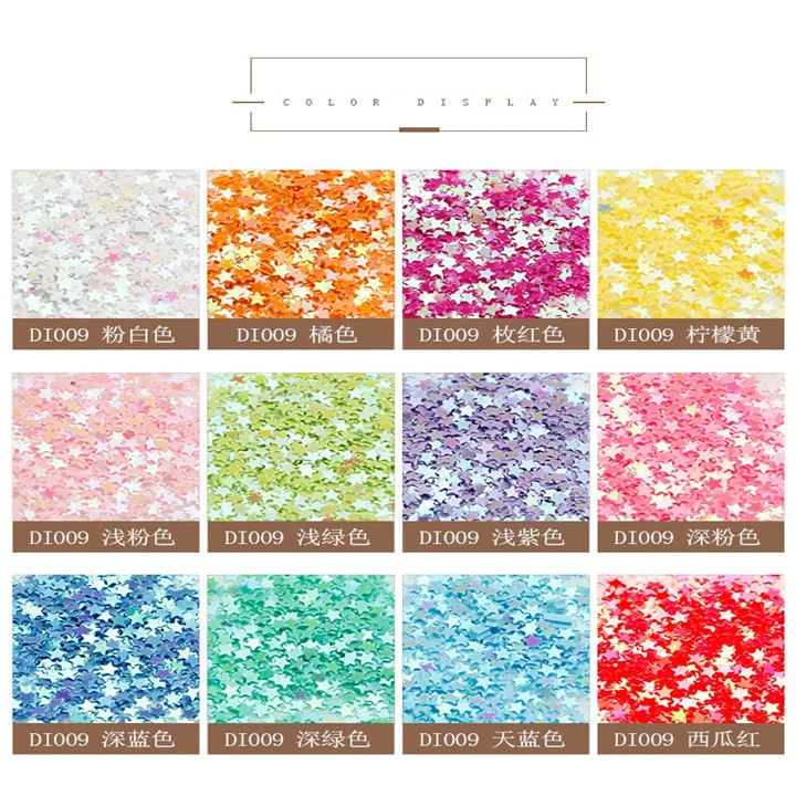 5 100g Solid Loose Sequins Five-Pointed Star Stage Eye Makeup Patch DIY Handmade Brooches Earrings Bracelet Sequins Filling