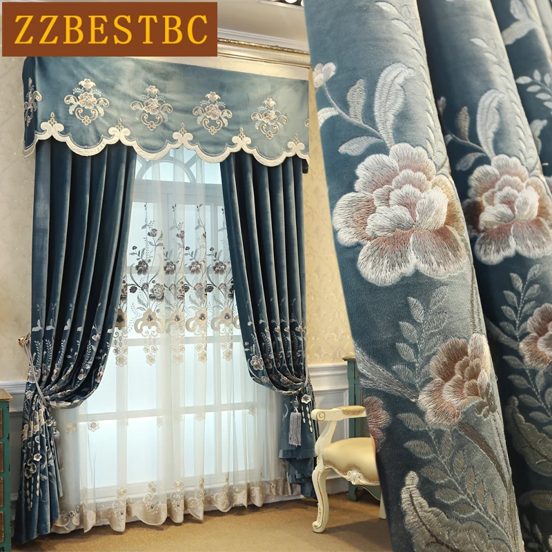 Top royal aristocratic blue embroidered Velvet blackout curtains for living room elegant high quality villa curtains for bedrood
Top royal aristocratic blue embroidered Velvet blackout curtains for living room elegant high quality villa curtains for bedrood