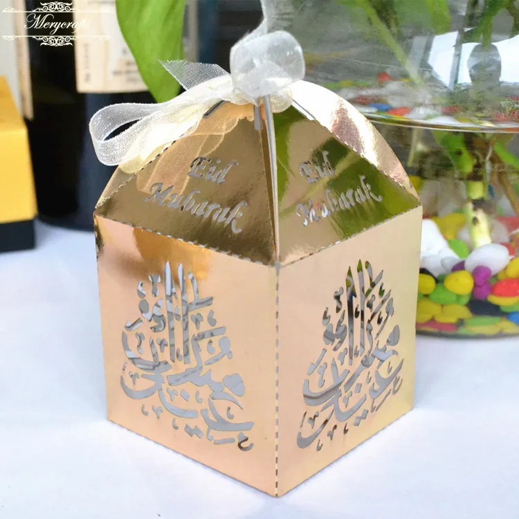 Free shipping for "Eid Mubarak" party favors laser cut gift box metallic gold favor box with free ribbons
Free shipping for "Eid Mubarak" party favors laser cut gift box metallic gold favor box with free ribbons