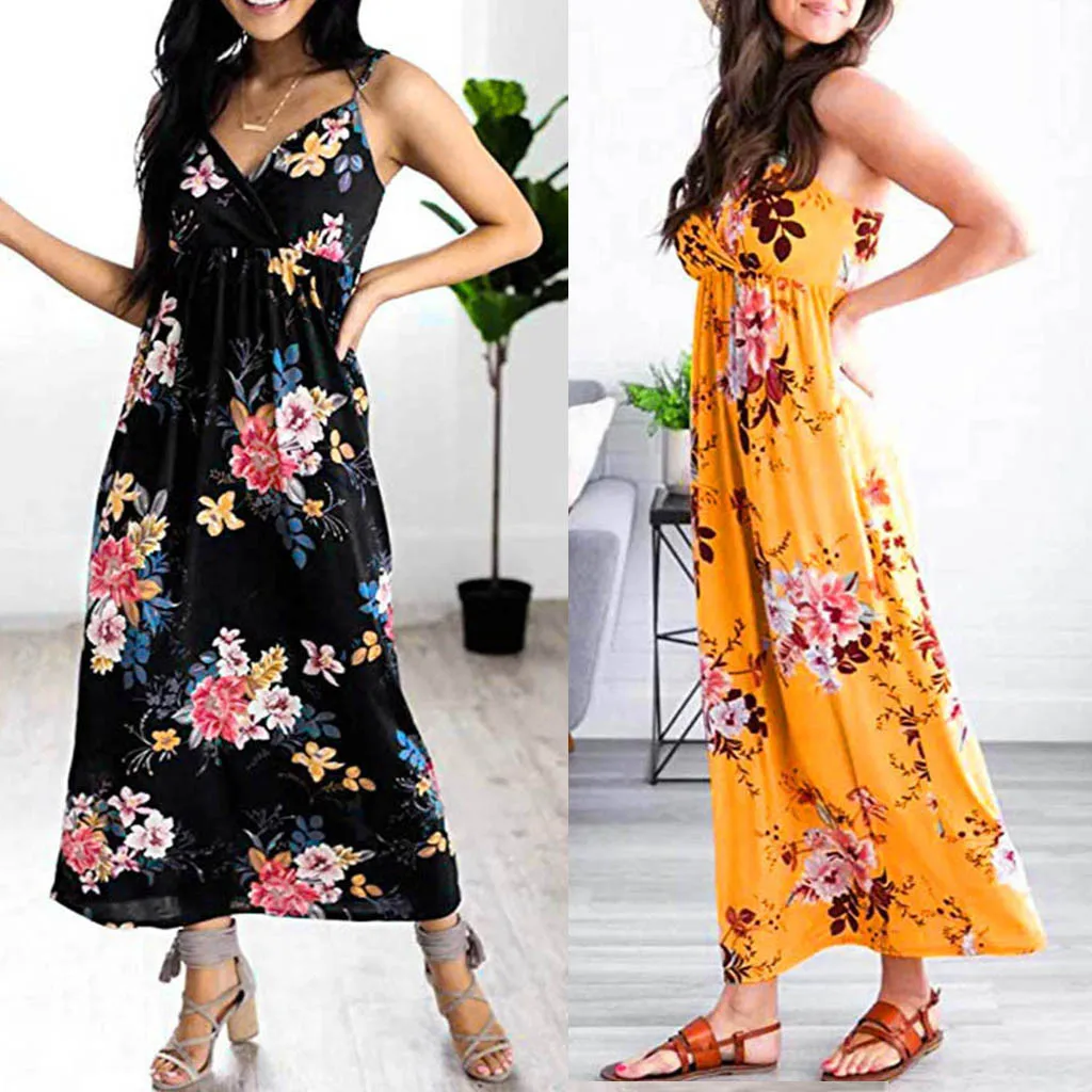 Women's Summer Fashion Casual Elegant Sexy Floral Print Deep V-neck Loose Summer Strap Halter Beach Party Beach Long Dress 50
Women's Summer Fashion Casual Elegant Sexy Floral Print Deep V-neck Loose Summer Strap Halter Beach Party Beach Long Dress 50