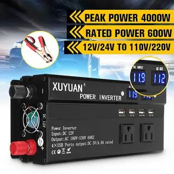 Solar Inverter 12V 220V 4000W P eak Power Voltage Converter Transformer DC 12V To AC 220V LCD car inverter Modified Sine Wave
Solar Inverter 12V 220V 4000W P eak Power Voltage Converter Transformer DC 12V To AC 220V LCD car inverter Modified Sine Wave