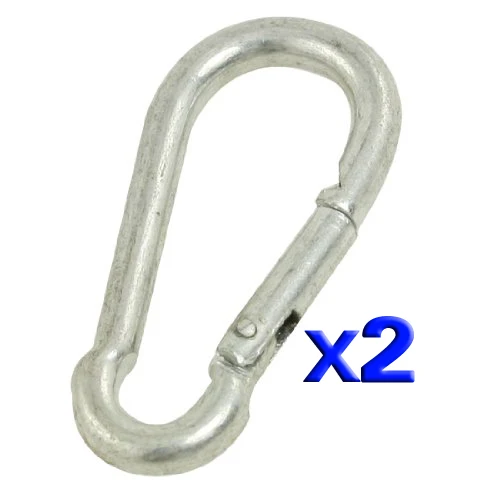 TOP! 2 Pcs Spring Loaded Gate Silver Tone Aluminum Alloy Carabiner Hook 36Kg 79 Lbs
TOP! 2 Pcs Spring Loaded Gate Silver Tone Aluminum Alloy Carabiner Hook 36Kg 79 Lbs