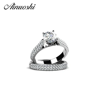 AINUOSHI Luxury 1 Carat Round Cut Engagement Rings Set Solid 925 Sterling Silver Wedding Band Ring Set Jewelry for Women Gift
AINUOSHI Luxury 1 Carat Round Cut Engagement Rings Set Solid 925 Sterling Silver Wedding Band Ring Set Jewelry for Women Gift