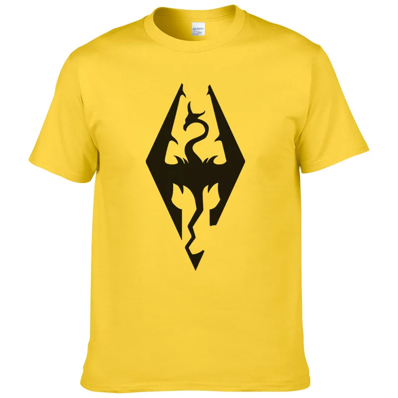 

THE ELDER SCROLLS SKYRIM LOGO t shirt Men Tops Summer Short Sleeves tee euro size XS~XXXL #153