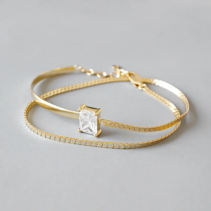 925 Sterling SilverLayered Bracelet High Grade Square Zircon Adjustable Bracelet For Elegant Women Fashion Wedding Jewelry
925 Sterling SilverLayered Bracelet High Grade Square Zircon Adjustable Bracelet For Elegant Women Fashion Wedding Jewelry
