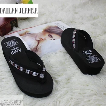 At home diy handmade flip flops rhinestone paillette sandals platform sandals platform wedges slippers female
At home diy handmade flip flops rhinestone paillette sandals platform sandals platform wedges slippers female