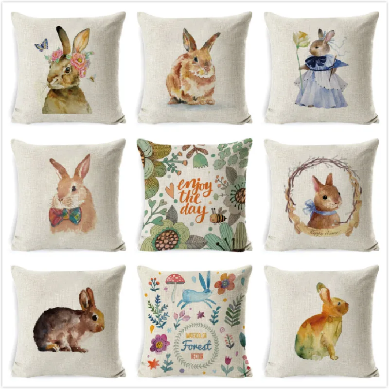 Cartoon Easter Cute Smiling Bunny Rabbit Color Home easter bunny Linen Throw Pillow Case Personalized Custom Cushion Cover
Cartoon Easter Cute Smiling Bunny Rabbit Color Home easter bunny Linen Throw Pillow Case Personalized Custom Cushion Cover