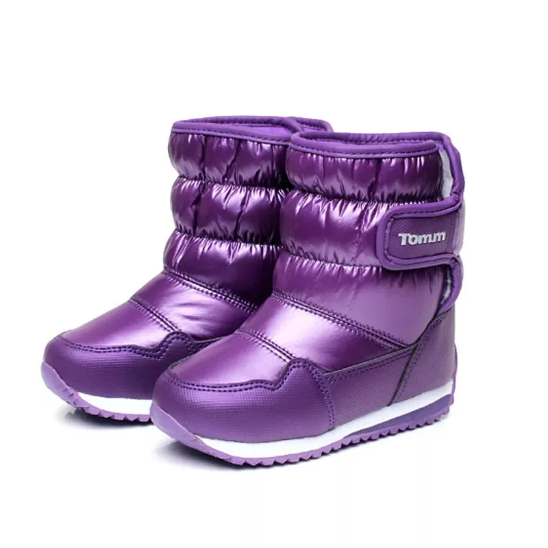 Kids Winter Snow Boots Waterproof Outdoor Warm Faux Fur Lined Shoes