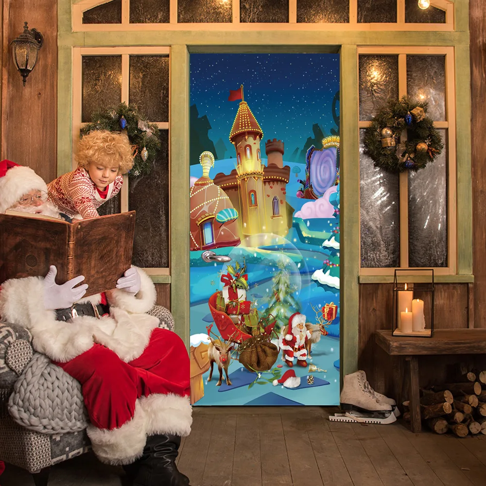 Christmas Santa Claus Gift Door Sticker DIY Castle Mural Decal For Kids Room Bedroom New Year Decoration Self Adhesive Wallpaper
Christmas Santa Claus Gift Door Sticker DIY Castle Mural Decal For Kids Room Bedroom New Year Decoration Self Adhesive Wallpaper