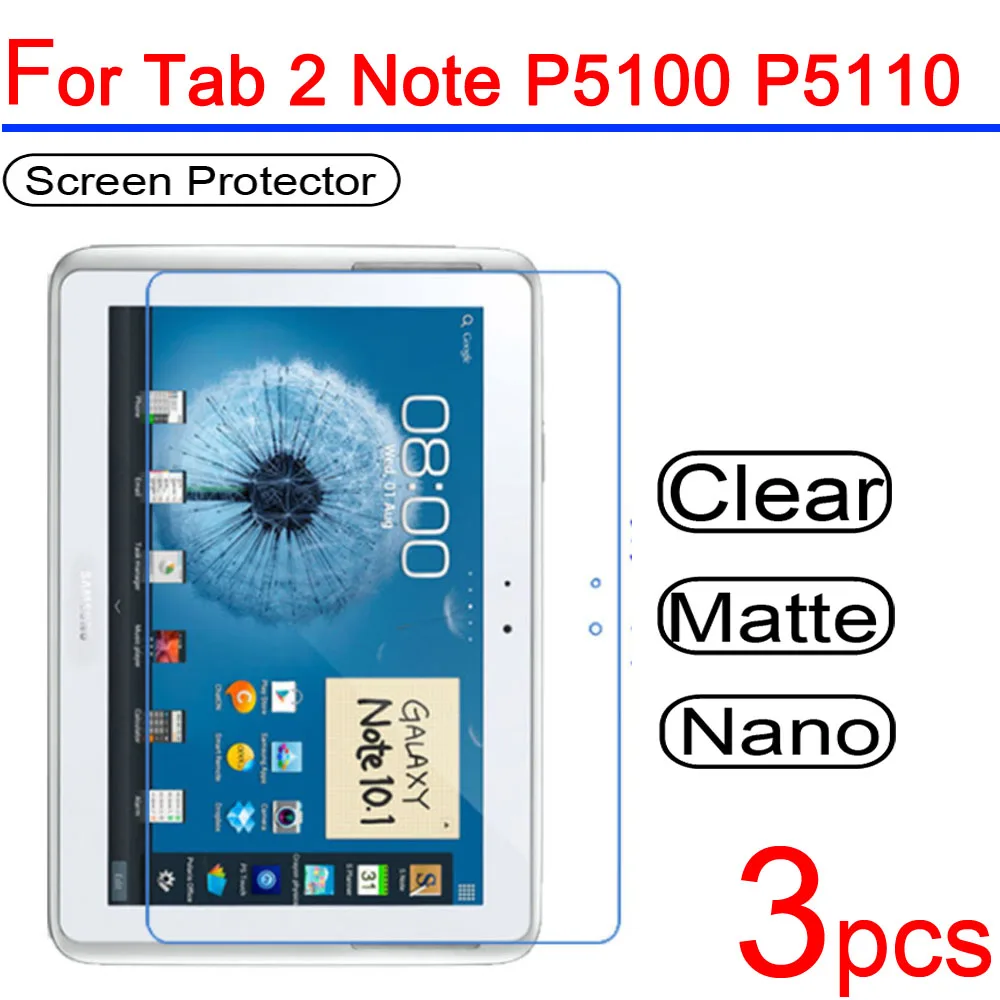 

3pcs Ultra Clear LCD Screen Protector Guard Cover for Samsung Galaxy Tab 2 Note 7.0 10.1 P5100 N8000 P3100 P3110 Protective Film