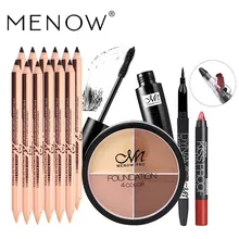 MENOW Merek 5 PCS Make up set 12 PCS Alis Pensil & Pensil Concealer + 4 Warna Concealer + Hitam Eyeliner + maskara + Lipstik 5416(China)