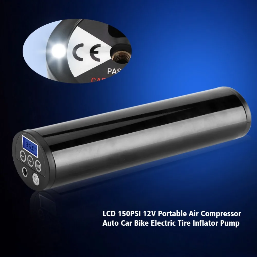 150PSI Air Pump Tire Inflator Motorcycle Air Compressor Bicycle Rechargeable Electric Tire Air Pump Compressor Black
150PSI Air Pump Tire Inflator Motorcycle Air Compressor Bicycle Rechargeable Electric Tire Air Pump Compressor Black