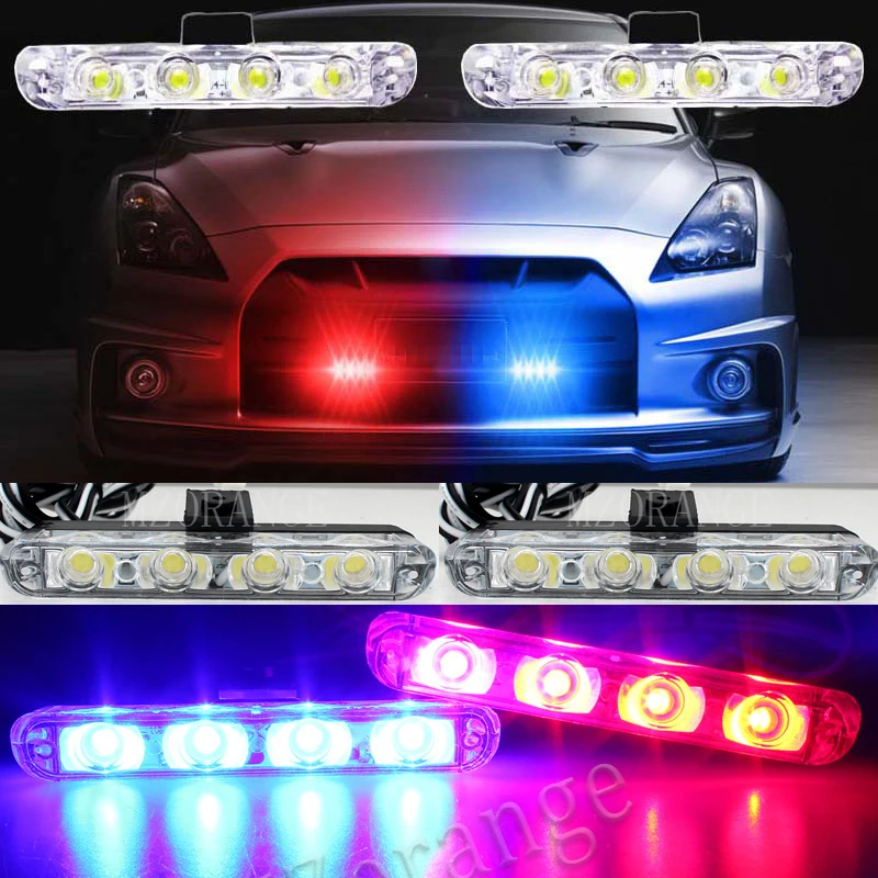 DC 12V 2*4 Led Automobiles Strobe Warning light Car Truck Light Flashing Firemen DRL Day Running Light Ambulance Police lights
DC 12V 2*4 Led Automobiles Strobe Warning light Car Truck Light Flashing Firemen DRL Day Running Light Ambulance Police lights