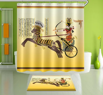 Egyptian Queen Archery Shower Curtain with Mat Set Carriage & Hieroglyphics Waterproof Bathroom Fabric For Nature Bathtub Decor
Egyptian Queen Archery Shower Curtain with Mat Set Carriage & Hieroglyphics Waterproof Bathroom Fabric For Nature Bathtub Decor