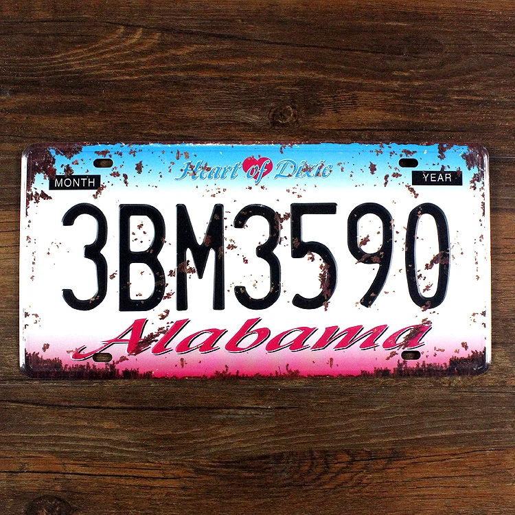 SP-CP-0197 Car License Plates number "3BM3590 ALABAMA " Retro Vintage Metal tin signs Wall art craft painting 15x30cm
SP-CP-0197 Car License Plates number "3BM3590 ALABAMA " Retro Vintage Metal tin signs Wall art craft painting 15x30cm