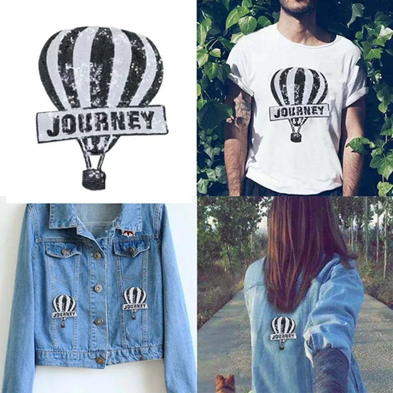 1 Pcs 2018 New Arrival24*18cm hot air balloon Sequins Clothes Embroidered Iron on Patches for Clothing DIY Stripes Motif parches
1 Pcs 2018 New Arrival24*18cm hot air balloon Sequins Clothes Embroidered Iron on Patches for Clothing DIY Stripes Motif parches