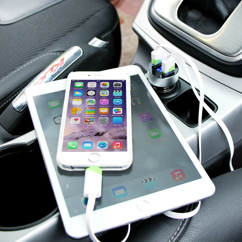 JX-LCLYL Dual USB DC 5V 3.1A Car Charger Adapter Voltmeter For iPhone Samsung Blue