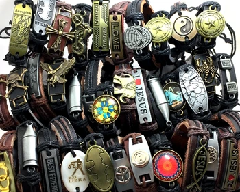 30pcs Men Alloy Bronze Fashion Retro Punk Style Leather Bracelets Man Wrsitbands Boy Wrist Cuff Wholesale Sport Jewelry
30pcs Men Alloy Bronze Fashion Retro Punk Style Leather Bracelets Man Wrsitbands Boy Wrist Cuff Wholesale Sport Jewelry