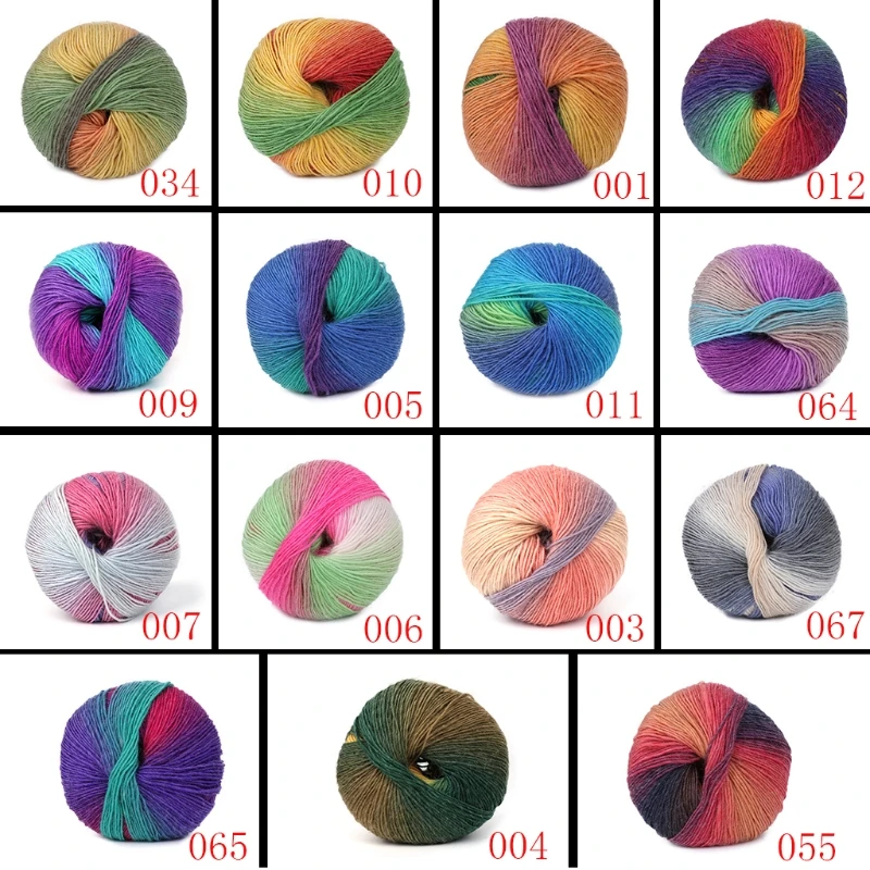 1Ball 50g Hand-woven Rainbow Colorful Crochet Cashmere Wool Blend Yarn Knitting Anti-pilling
1Ball 50g Hand-woven Rainbow Colorful Crochet Cashmere Wool Blend Yarn Knitting Anti-pilling