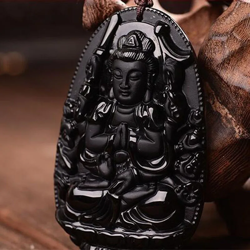Yu Xin Yuan fine jewelry Natural Obsidian Carved Qianshouguanyin Pendants&Necklaces Lucky Amulet Blessing Women Men gift Jewelry
Yu Xin Yuan fine jewelry Natural Obsidian Carved Qianshouguanyin Pendants&Necklaces Lucky Amulet Blessing Women Men gift Jewelry