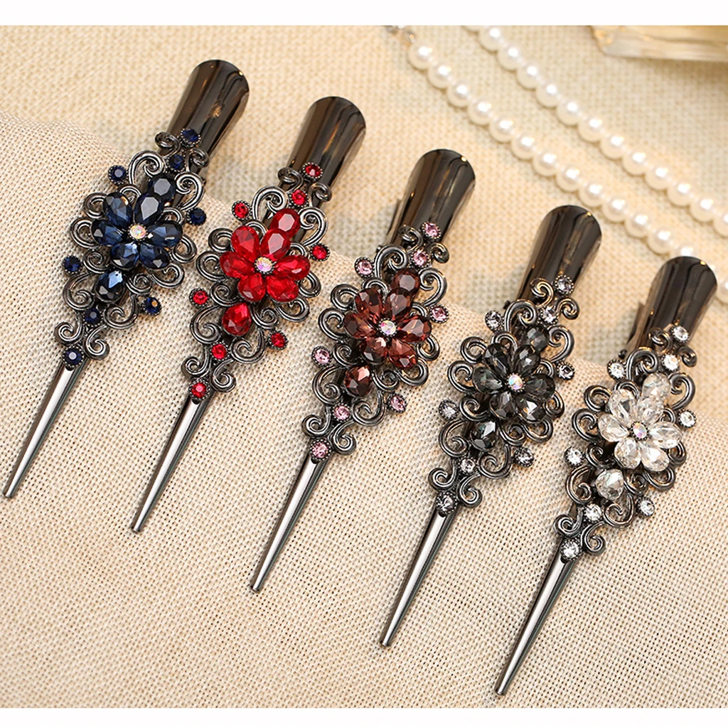 Large Metal Alligator Hair Clips Decorated w/ Sparkling Crystals for Women Strong Hair Clamp Grips for Thick Hair
Large Metal Alligator Hair Clips Decorated w/ Sparkling Crystals for Women Strong Hair Clamp Grips for Thick Hair