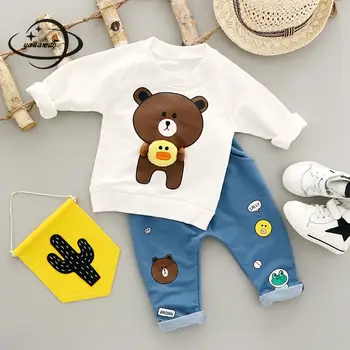 YAUAMDB baby clothing sets autumn spring boys 18-24M coat+pants 2pcs suits cotton cartoon bear lovely children's clothes Y34 
YAUAMDB baby clothing sets autumn spring boys 18-24M coat+pants 2pcs suits cotton cartoon bear lovely children's clothes Y34