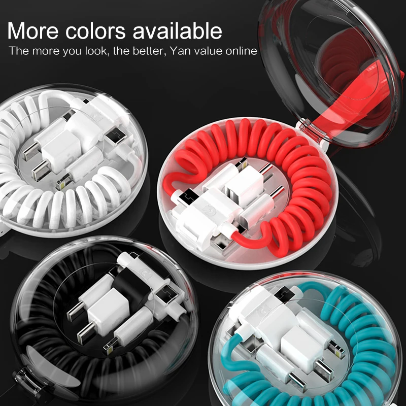Multifunction 3-in-1 Charging Cable Accessory Telescopic Portable Spring Data Cable Fast Easy To Charge for IPhone Samsung
Multifunction 3-in-1 Charging Cable Accessory Telescopic Portable Spring Data Cable Fast Easy To Charge for IPhone Samsung