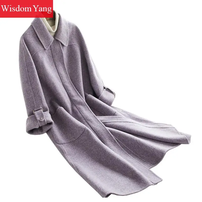 Elegant Autumn Winter Purple Womens Sheep Wool Coats Woman Female Woolen Long Office Ladies Slim Overcoat Korean Coat Outerwear
Elegant Autumn Winter Purple Womens Sheep Wool Coats Woman Female Woolen Long Office Ladies Slim Overcoat Korean Coat Outerwear