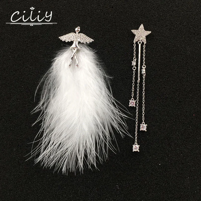 Ciliy Trendy Feather Earrings Fashion Asymmetric Jewelry For Women Peri Star CZ Dangle Earrings Pendientes Mujer Moda S7025aj
Ciliy Trendy Feather Earrings Fashion Asymmetric Jewelry For Women Peri Star CZ Dangle Earrings Pendientes Mujer Moda S7025aj