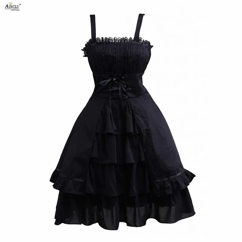 Summer Lolita Dress Womens Gothic Style Cotton Black Sleeveless Ruffles Bow&Lace Ainclu Cute gGirls Lolita Dress XS-XXL
Summer Lolita Dress Womens Gothic Style Cotton Black Sleeveless Ruffles Bow&Lace Ainclu Cute gGirls Lolita Dress XS-XXL