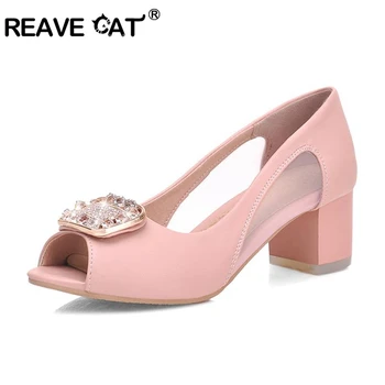 REAVE CAT Shoes women pumps summer women high heels peep toe office shoes ladies crystal zapatos de mujer sandalia feminina A365
REAVE CAT Shoes women pumps summer women high heels peep toe office shoes ladies crystal zapatos de mujer sandalia feminina A365