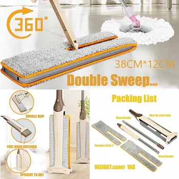 Double Sided Wet Dry Muti Function Flat 2Pcs Mop Cloth Telescopic Mop Dust Push Mop Kitchen Bedroom Household Cleaning Tool F929
Double Sided Wet Dry Muti Function Flat 2Pcs Mop Cloth Telescopic Mop Dust Push Mop Kitchen Bedroom Household Cleaning Tool F929