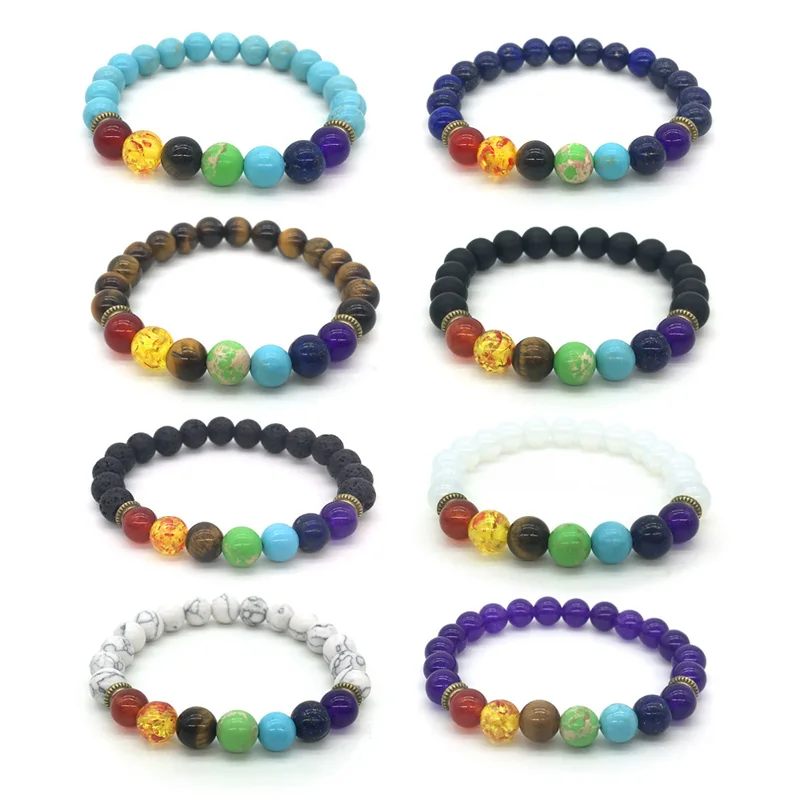 2019 Drop Shipping DIY 7 Charka Real Natural Stone Beads Bracelet Healing Crystal Bracelet For Women Men Jewelry Gift
2019 Drop Shipping DIY 7 Charka Real Natural Stone Beads Bracelet Healing Crystal Bracelet For Women Men Jewelry Gift