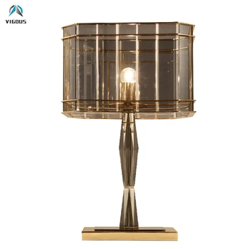 Post Modern Gray Glass E27 Led Table Lamp Plate Metal Lustre Desk Lamp for Bedroom Room Reading Lamp Lighting Fixtures
Post Modern Gray Glass E27 Led Table Lamp Plate Metal Lustre Desk Lamp for Bedroom Room Reading Lamp Lighting Fixtures