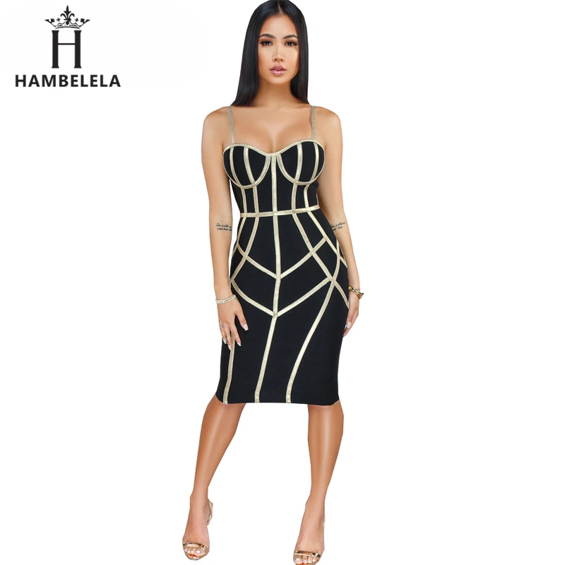 HAMBELELA 2019 New Women's Summer Fitness Party Dresses Green Black Red Stripe Strapless Sheath Sexy Club Vestidos Bandage Dress (2)