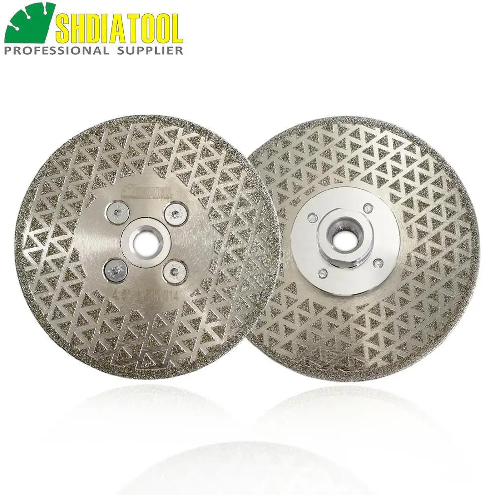 2pcs 115mm Electroplated diamond cutting & grinding blade M14 Thread 4.5 inch Both side coating trianglespots grinding disc
2pcs 115mm Electroplated diamond cutting & grinding blade M14 Thread 4.5 inch Both side coating trianglespots grinding disc