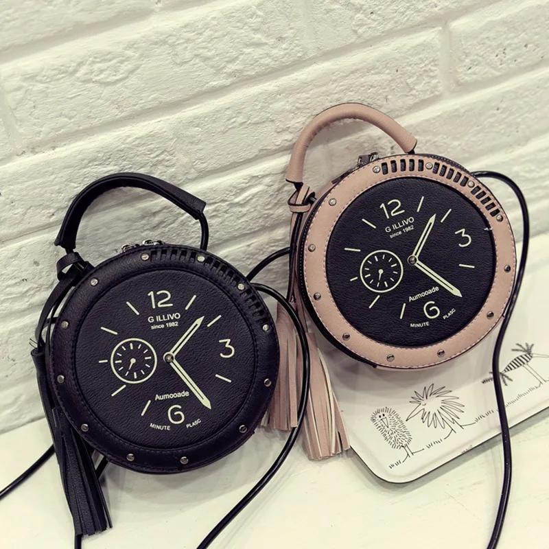 Hot Women 2019 Fashion Cute Handbags Personality Artistic Shoulder Bag Clock Alarm Clock Small Round Bag Fashion Rivet Bag
Hot Women 2019 Fashion Cute Handbags Personality Artistic Shoulder Bag Clock Alarm Clock Small Round Bag Fashion Rivet Bag