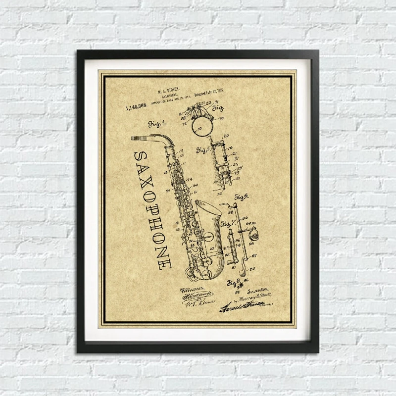 Saxophone Patent Canvas Prints