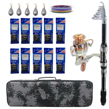 Fishing Rod Combo tools Kit Spinning Telescopic Fishing Rod Reel Set with sabiki rigs lead sinker lure fishing bag kit set
Fishing Rod Combo tools Kit Spinning Telescopic Fishing Rod Reel Set with sabiki rigs lead sinker lure fishing bag kit set