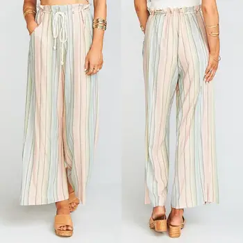 Women's Palazzo Flare Wide Leg Trousers Casual High Waist Bandage Striped Long Pants Trousers 
Women's Palazzo Flare Wide Leg Trousers Casual High Waist Bandage Striped Long Pants Trousers